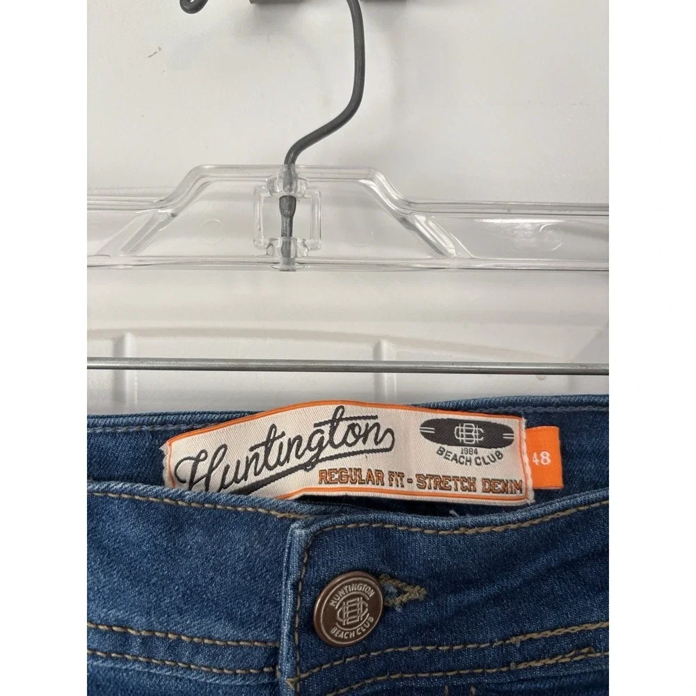 Huntington Beach Club Mens Blue Denim Shorts Size 48 Waist New With Tags